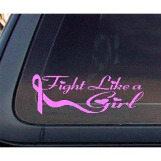 Pink Ribbon Fight Like a Girl Breast Cancer Car Decal / Sticker