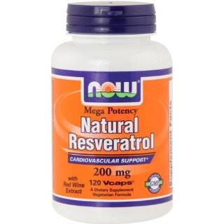  Natural Resveratrol (Mega Potency) 200 mg   60 Vcaps  NOW FOODS 