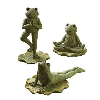   Lane Smiling Yoga Frogs on Lilypads, Three Position Styles, Set of 3
