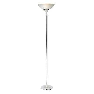   LS 8225PS/FRO Dome Floor Lamp, Polished Steel with Frosted Glass Shade