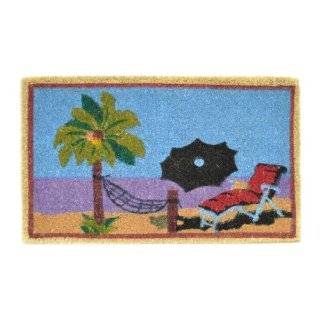 Imports Decor Decorated Coir Doormat, Beach Scene, 18 Inch by 30 Inch
