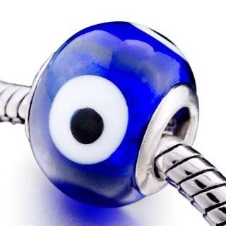 Pugster Evil Eye Blue Murano Glass Bead Pandora Chamilia Biagi Beads 