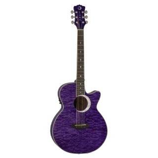 Luna FAU ECL TPP Fauna Eclipse Acoustic Electric Guitar   Trans Purple 