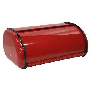 Deluxe Solid Color Bread Box Color Red Polder Premium Steel Bread Box
