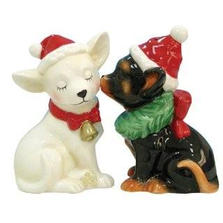   Magnetic Holiday Chihuahuas Salt and Pepper Shaker Set, 3 3/4 Inch