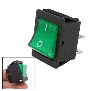 Green Clip in On/off Rocker Switch with 4 Terminals