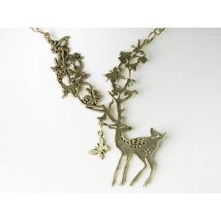  Crystal Bambi Deer Pendant Necklace 