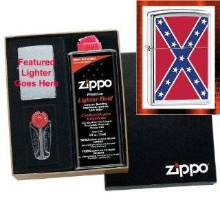 Confederate Flag Emblem Zippo Lighter Gift Set