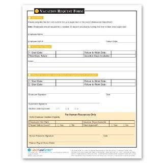  2012 Vacation Request Form