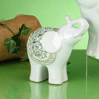  White Onyx Stone Elephant Figurine, Gemstone Animals 