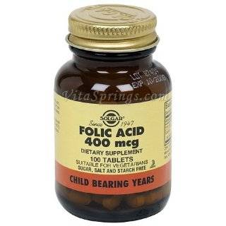  Solgar   Folic Acid, 400 mcg, 250 tablets Health 