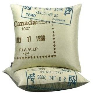  Blissliving Home Canada Passport Pillow, 18 by 18 Inches 