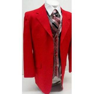   Three Piece (3pc) Red Tone on Tone Zoot Dress Suit with Vest Clothing