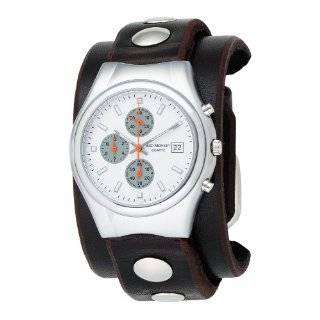 Red Monkey Designs Mens RM300 SS Chronograph Brown Leather with Studs 