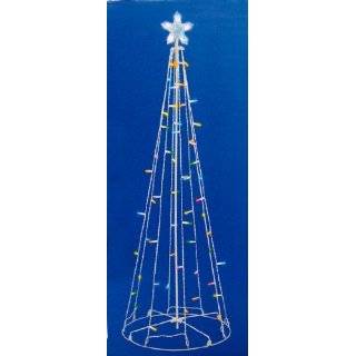   Lit Decorated Lightstring Cone Christmas Tree Yard Art   Clear Lights