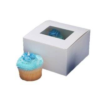 Darice 1404 282, Pastry Box with Window, 4 Piece package 6 Inch by 6 