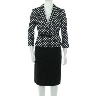 Tahari Leah Skirt Suit Black/White/Yellow 24W Tahari Leah Skirt Suit