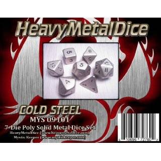  Dwarven Metal Dice Set (7 piece 12mm   Brushed Steel Hue 