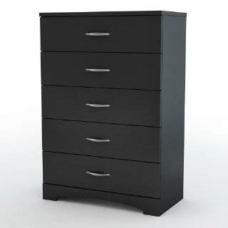 South Shore Furniture Step One Collection 5 Drawer Chest, Pure Black