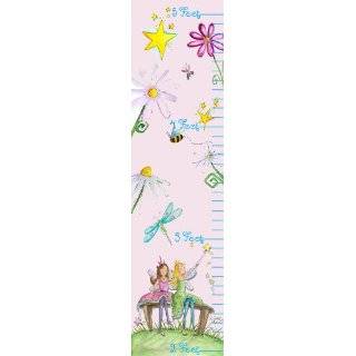  The Kids Room Growth Chart, Pink Princesses and Flowers 