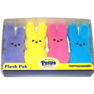 Peeps Plush Pack, 4 Bunnies (Purple, Yellow, Pink and Blue) 4 Tall By 
