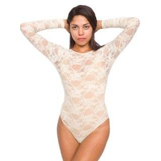    Angelina Long Sleeves, Lace Bodysuit (Bow Tie, Black) Clothing