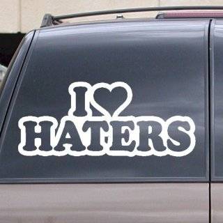  I Love Haters w/ Red Heart Car Decal / Sticker Automotive