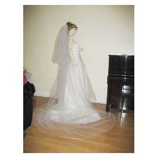   Swarovski Crystal Rhinestones Bridal Wedding Veil Satin Edge Beauty