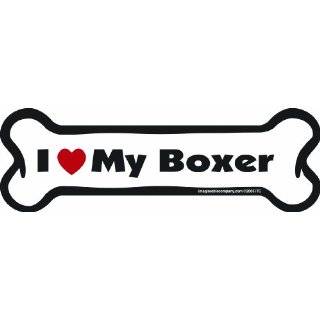 Imagine This Bone Car Magnet, I Love My Boxer, 2 Inch by 7 Inch