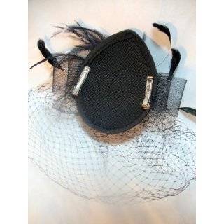 Black Feather Wedding Birdcage Veil Headpeice