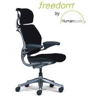  HumanScale Freedom Chair with Headrest, Black Wave Fabric 