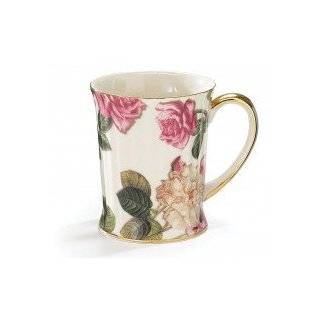  Saddlebrooke Porcelain Pink Rose Coffee Mug Cup Trimmed In 