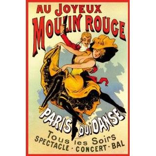 HUGE LAMINATED / ENCAPSULATED Moulin Rouge French Vintage French Art 
