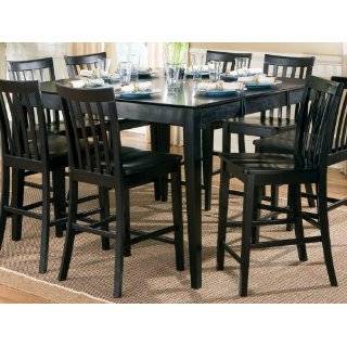  9pcs Contemporary Black Counter Height Dining Table & 8 