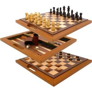  4 in 1 Wooden Game Set Backgammon, Chess, Checkers 