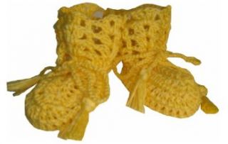BOOTIES   SHOES CROCHETED HANDMADE YELLOW WARM AND SOFT Clothing