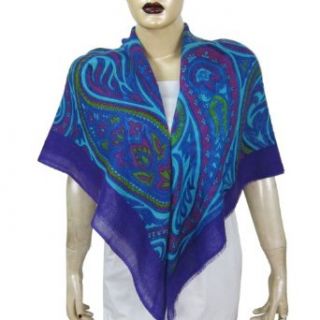 Head Scarves Printed Square Silk and Wool 43 x 43 inches