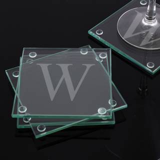 Custom Engraved Glass Coasters (Set of 4)