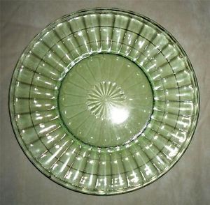3 Vintage Anchor Hocking Block Optic Green Depression Glass Salad Plates 8 1 4"