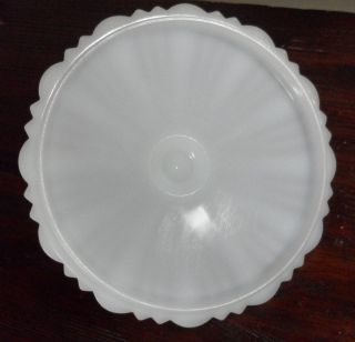 Vintage Anchor Hocking Fire King White Milk Glass Ribbed Lidded Candy Dish Bowl