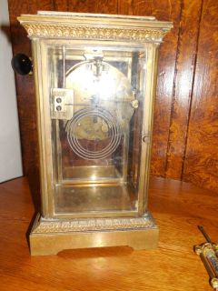 Antique Ansonia Crystal Regulator Open Nice Pendulum Escapement Clock 