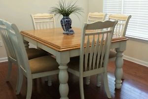 Cottage White and Brown Two Tone Dining Room Table Ashley Furniture