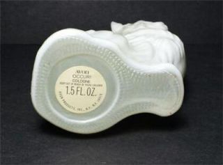 Vintage Avon Collectible Cat Figurine Perfume Bottle White Glass