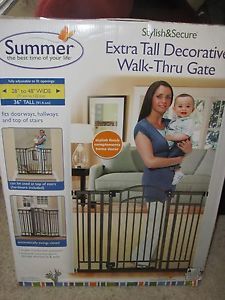 Adjustable Bronze Metal Pet Dog Infant Baby Child Safety Extra Tall Gate Door