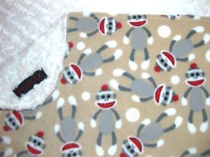Girl Baby Kids Boy Sock Monkey Nursery Bedding Monkeys Sock Blanket Crib Strolle
