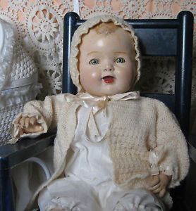 23" Old Composition Cloth Antique Baby Doll Vintage Clothes
