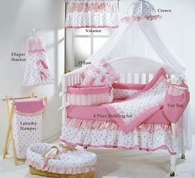 Pink Designer Baby Girl Crib Bedding
