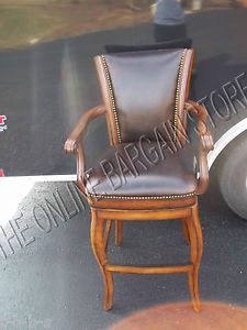 Frontgate Barrington Counter Height Leather Barstools Bar Stools Chairs Wood Arm