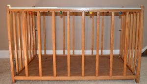 antique wooden playpen