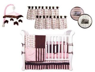 Trend Lab Bubblegum Pink Girl 9pc Nursery Infant Baby Crib Bedding Set